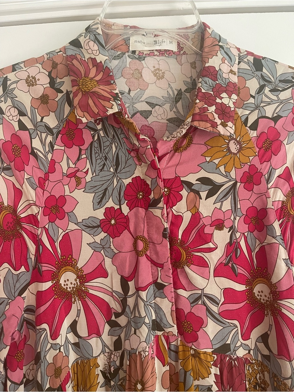 NATURAL LIFE Floral Maxi Dress in Pink and Mustard - Picture 3 of 9